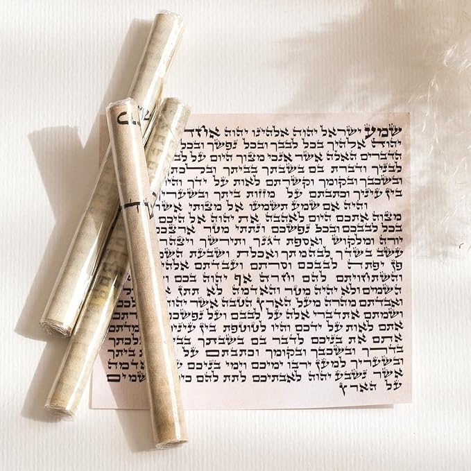 SURI Kosher Scroll for Door | 5" (12cm) Hand-Written by Certified Jewish Rabbi (Sofer Stam) | 100% Kosher Scroll for Mezuzah, Made in Israel | Parchment Shema Prayer Klaf| Fits 6" Mezuzah Case