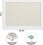 AKTOP 2-Pack Cork Board Bulletin Board 16x11 inch, Small Framed Corkboard with Linen for Wall, Hanging Pin Board Picture Board for Home Office Decor, Cute Vision Board with 25 Pushpins (Vintage White)
