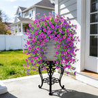 Fake Artificial Hanging Flowers for Outdoor Spring Decor 2PCS Faux Silk Flowers Plants for Outdoor Outside Planter UV Resistant Daisy for Porch Front Door Patio Balcony Yard Decor