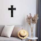 Black Wooden Cross Wall Decor, Religious Cross Gifts With Hook on Hanging Wall Or Table, Confirmation Cross Gift, Baptism Gifts, Rustic Home Church Room Crosses Décor, 10x6.5 IN