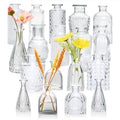 Brajttt Glass Bud Vase Set of 18,Small Glass Vintage Vases for Flowers,Clear Bud Vases in Bulk for Rustic Wedding Decor,Table Centerpieces,Decor Centerpiece for Bathroom