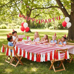 20Pcs Red and White Paper Tassel Garland,Tissue Tassel Banner for Baby Shower Wedding Valentine's Day Engagement Birthday Party Decorations