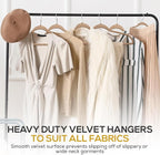 50 Pack New Premium Quality Velvet Hangers Ultra Thin Non Slip Adult Felt Space Saving Hangers for Closet Heavy Duty Coat Pants Dress Hangers 360° Swivel Hook Hold Upto 10 lbs Warm Taupe