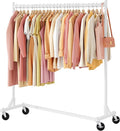 Hoctieon Z Rack, Rolling Clothes Racks with Z-Base, Heavy Duty Garment Rack, Clothing Racks for Hanging Clothes, Sturdy Metal Hanging Holder, Clothes Organizer Rack, White
