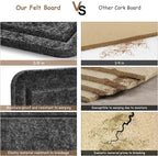 Large Bulletin Board, Foldable 72x48 Inches Cork Board Alternative, Large Felt Board Decorative Pin Board for Wall, Foldable Photo Board Self-Adhesive Vision Board with 36 Pushpins Dark Gray
