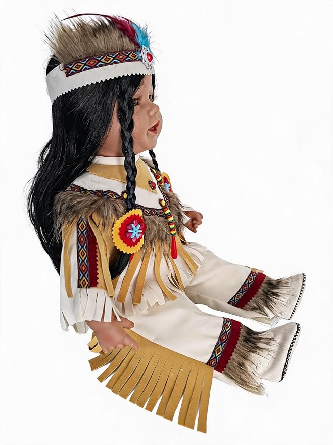 KINNEX COLLECTIONS SINCE 1997 22" Collectible Native American (Indian) Vinyl Doll - VM221079 (Malini)