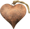 Rustic Heart Hanging Bell Vintage Metal Ornament. Farmhouse Wall & Door Hanging Decoration for Christmas, Weddings & Home Décor