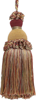 DÉCOPRO Beautiful Hand-Crafted 5" (12.5cm) Key Tassel, 3 1/2" (8.5cm) Loop # IKTJ, Cherry Grove Beige #4770 (Golden Beige, Rust Red, Olive Green) Sold Individually