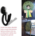 Pmsanzay 2 Pack Magnetic Wreath Hanger for Front Door, Wreath Hook Wreath Holder for Metal Door, Heavy Duty Magnets with Double Hook for Refrigerator, Christmas Decoration