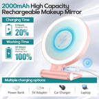 B Beauty Planet Magnifying Mirror with Light 30X, Double-Sided 1X/30X Magnifying Makeup Mirror with Tweezer, 2000mAh 3 Colour Modes with Adjustable Brightness,Foldable Compact Travel Mirror(Rose Gold)