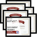 NEXCOVER Diploma Frame Black 6 Pack, 8.5 x 11 Certificate Frame with HD Plexiglass, 8.5 by 11 Picture Frames for Documents, Photos, Posters, Artworks, Horizontal and Vertical Wall Display