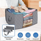 Direct 100L, 4 Pack, Storage Containers, Large Clothes Storage Bins Foldable Organization and Storage Bags with Reinforced Handle, Clear Window for Bedding, Blankets, Clothing, Grey