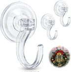 Antimbee 2 Pack Suction Wreath Hangers for Front Door, Heavy Duty Large Suction Cup Hooks Hanging Easter Garland, Reusable Wreath Door Hanger for Outdoor Window Shower, Hold Up to 18 Lbs