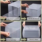 Sintuff 20 Pcs Clear Shoe Boxes Plastic Stackable Clear Shoe Storage Boxes for Women Men Ankle Boots High Heels Rooms Closet(13.8 x 9.8 x 7.1 Inches)