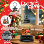 Christmas Snow Globe, Christmas Decorations Indoor, Glittering Santa Snow Scene with Music and 6H Timer, USB Lined/Battery Operated, Christmas Lantern for Holiday Decorations, Tabletop Decor for Home