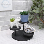Ikee Design 3-Tier Wooden Display Riser for Jewelry, Wooden Jewelry and Figurine Display Risers, Wood Riser for Decor, Multilevel Stand for Action Figures and Home Decor, Black Color
