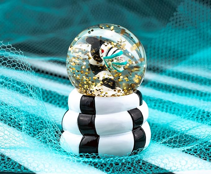 Beetlejuice Sandworm Mini Light-Up Snow Globe with Swirling Glitter Display | 3 Inches Tall
