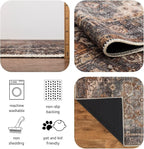 Keen Home Design 2x12 Rug - Machine Washable Runner with Non-Slip Backing, Ideal for Hallway, Entryway, Kitchen, Laundry Room - Vintage, Easy Clean, Durable, Low Pile Rug - (2'6" x 12')