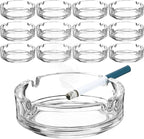 Fabbay 1 Pcs Glass Ashtrays Bulk for Cigarette Cigar Crystal Ashtray Large Home Round Glass Ashtray Office Decor Outdoor Indoor Use for Home Patio Porch Deck Decoration, 4.21x1.3 Inch