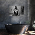Funny Bathroom Wall Decor for Room Aesthetics - 90s Movie Posters Black and White Wall Art, Toilet Humour Amusing Cool Wall Art Funny Bathroom Signs 12X16 in