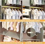 Closet System - 8FT Closet Organizer System with Wooden Drawers, 96" Closet Systems for Walk-In Closets with Cuttable Hanging Shelving, Green