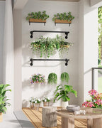 Pipe Clothing Rack - 37.5" Clothing Racks for Hanging Clothes with Dual Flange Base, Multifunctional Wall Mounted Clothes Rack for Bedroom, Entryway, Balcony, Black, 2-Pack