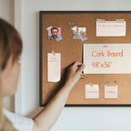 Bulletin Board 48 x 36, Black Aluminium Framed 4x3 Corkboard , Large Wall Mounted Notice Board with 18 Push Pins for School, Home & Office