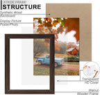 KTKDE 12x16 Picture Frame Set of 3,Walnut Wooden frames, Vertical & Horizontal Wall Hanging for Wall Display,Studio Gallery Photo Frame for Photos, Posters & Art Prints