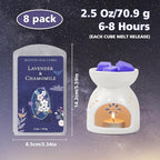 SCENTORINI Wax Melts, Wax Cubes Strong Scent, Summer Scents, Lavender Scented Wax for Sleep, Wax Melts for Warmer, 2*Lavender & Gardenia, Sage, Chamomile, Sandalwood, 2.5 oz 8-Pack