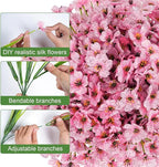 24 Bundles Artificial Flowers for Outdoor Faux Plants for Spring Summer Decoration, UV Resistant Realistic Silk Plastic Fake Flowers Garden Porch Patio Balcony Yard Front Home Decor