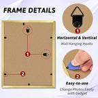 NEXCOVER Diploma Frame Gold 6 Pack, 8.5 x 11 Certificate Frame with HD Plexiglass, 8.5 by 11 Picture Frames for Documents, Photos, Posters, Artworks, Horizontal and Vertical Wall Display