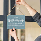 Wall Pediments Shoes Off Sign - Please Take Your Shoes Off, Front Door Welcome Sign (Blue)