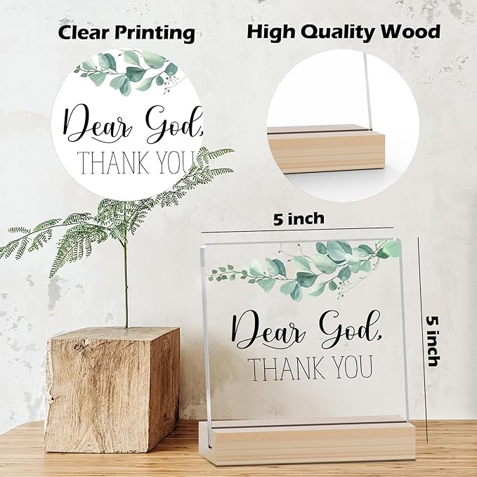 Farmhouse Decor, Acrylic Christian God Home Decorations, Aesthetic Entry Way Table Shelf Decor, Living Room Table Accessories, Boho Office Decorations For Work (04)