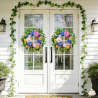 Spring and Summer Wreaths for Front Door 24 Inch Summer Wreath with Vibrant Dahlia, Gerbera Daisy & Primula Floral Arrangement - All Seasons Summer & Spring Door Wreath for Outside Decor