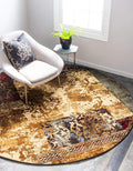 Unique Loom Barista Collection Area Rug - Arusha (8' Round, Beige/ Black)
