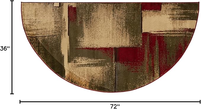 Unique Loom Barista Collection Area Rug - Timor (3' x 6' Hearth, Multi/Red)