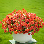 16 Bundles Artificial Fall Flowers for Outdoor Realistic Faux Flower Garden Home Decoration, Hanging Autumn Fall Decor Daisy with Eucalyptus Leaves Fake Plants Greenery Porch Patio Front Door Decors