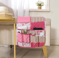 Armchair Caddy for Couch Remote Control Holder Non-slip Sofa Armset Organizer Caddy Storage for Recliner Couch 5 Pocket for Cell Phone Magazine 35"x13" Pink Vintage 1 Piece
