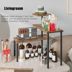 Countertop Organizer Organization 3 Tier Kitchen Corner Shelves Adjustable Spice Storage Rack for Bathroom Coffee Area Over Sink (Black)