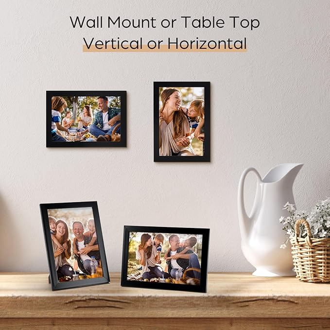 Giftgarden 4x6 Picture Frame Set of 18, Lightweight 4 by 6 Frames Bulk for Gallery Wall Photo Hanging and Tabletop Display, Black