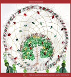 Christmas Crystal Dream Catcher with Lights Handmade Christmas Dreamcatcher Hanging Decoration Home Wall Decoration Craft Ornament