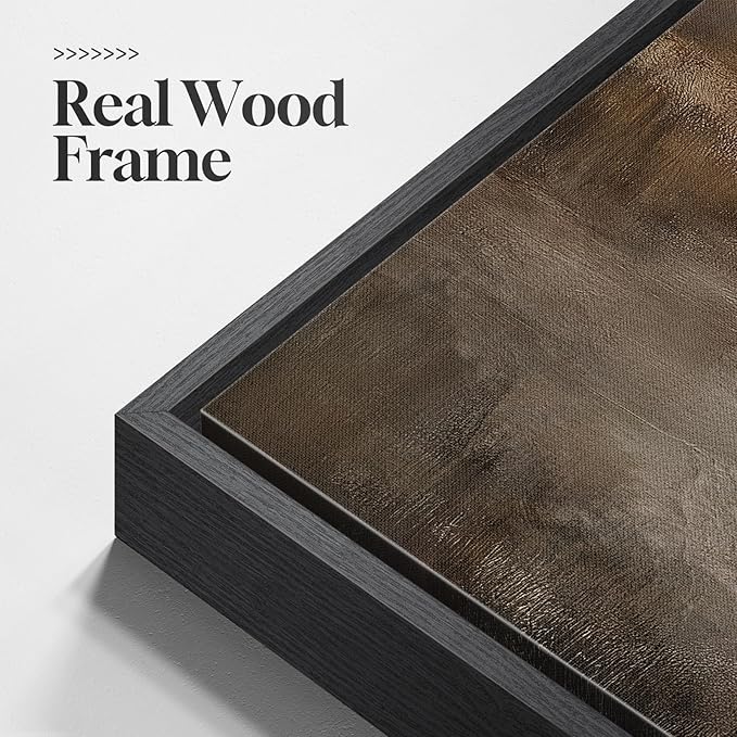 Large Framed Abstract Wall Art for Living Room, Horizontal Brown Modern Canvas Prints Paintings Artwork for Walls, Neutral Minimalist Rustic Pictures for Bedroom Farmhouse Dining Room Wall Decor 30x60