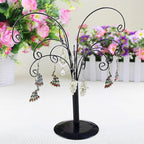 10.6 inch Ornament Tree Display Stand Rotating Decor, Decorative Black Metal Tabletop Display Stand Features Multiple Hooks, Display Rack for Ornaments Glass Globes Balls and Small Craft Items (2PCS)