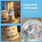 Unicorn Snow Globe for Kids, Musical Snowball with Colorful Lights Automatic Snowfall, for Girl Boy Christmas Birthday Ideal Choice, 4x6.3inch Music Box