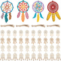 Framendino, 40 Pack Wooden DIY Dream Catchers Kits Decorative Hanging Ornaments to Paint for Home Tree Decor
