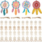 Framendino, 40 Pack Wooden DIY Dream Catchers Kits Decorative Hanging Ornaments to Paint for Home Tree Decor
