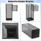 OwnMy Metal Umbrella Holder for Entryway, Indoor Umbrella Stand for Entryway with Small Basket and Draining Tray, Modern Umbrella Storage Stand Rack for Home Office Hotel Entrance, 16.5" Height