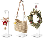pickpiff Adjustable Purse Display Stands - White Tabletop Display Holder for Handbags, Wreaths and Banners, for Home Closets, Retail Displays and Vendor Booths (2-Pack) | Non-Slip Base