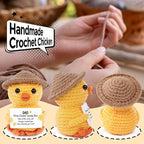 Valentines Gifts for Dad, Handmade Crochet Emotional Support Chicken, Birthday Gifts for Dad, Men, Father in Law, Cute Chicken Desk Decor, Funny I Love You Stocking Stuffers