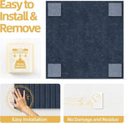 Large Cork Board for Wall 48" x 60" Blue Bulletin Board with Safe Removable Adhesive Squares for Pictures Photos, Alternative CorkBoard Felt Pin Boards Tiles for Office Classroom Wall Decor - 20 Pack